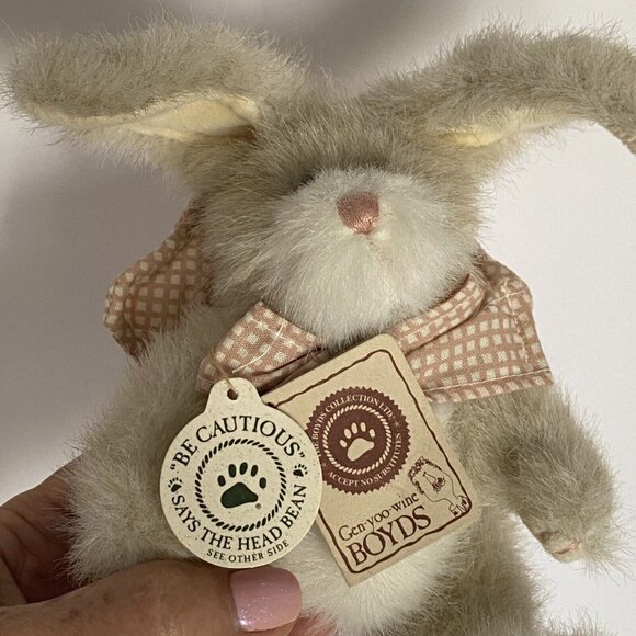 Boyds Bears Lil Peach Bunny Rabbit Gingham Wings Archive Collection Ornament - Picture 4 of 10